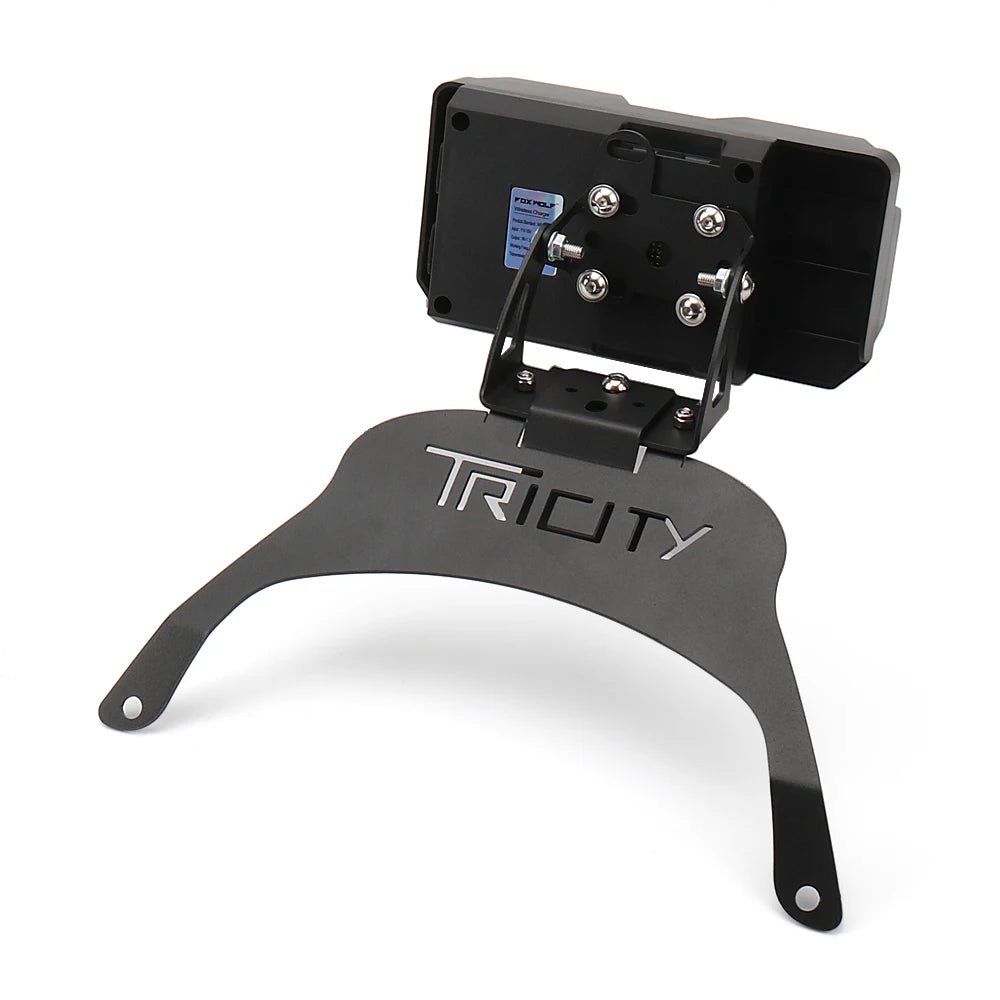 For YAMAHA TRICITY Tricity New Motorcycle Phone Holder Stand GPS Navigation Plate Bracket Accessories Black Wireless charging