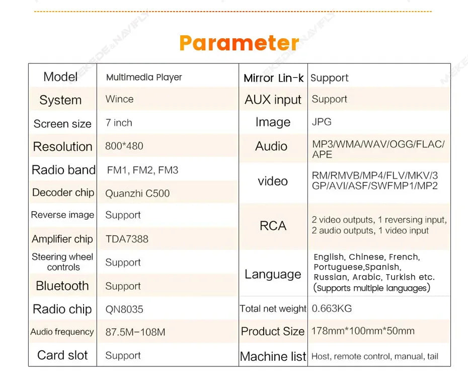 MEKEDE 1 din MP5 Player 7inch HD Touch Screen Car Radio 1DIN Auto audio USB BT TF Card For Universal Autoradio Multimedia Player