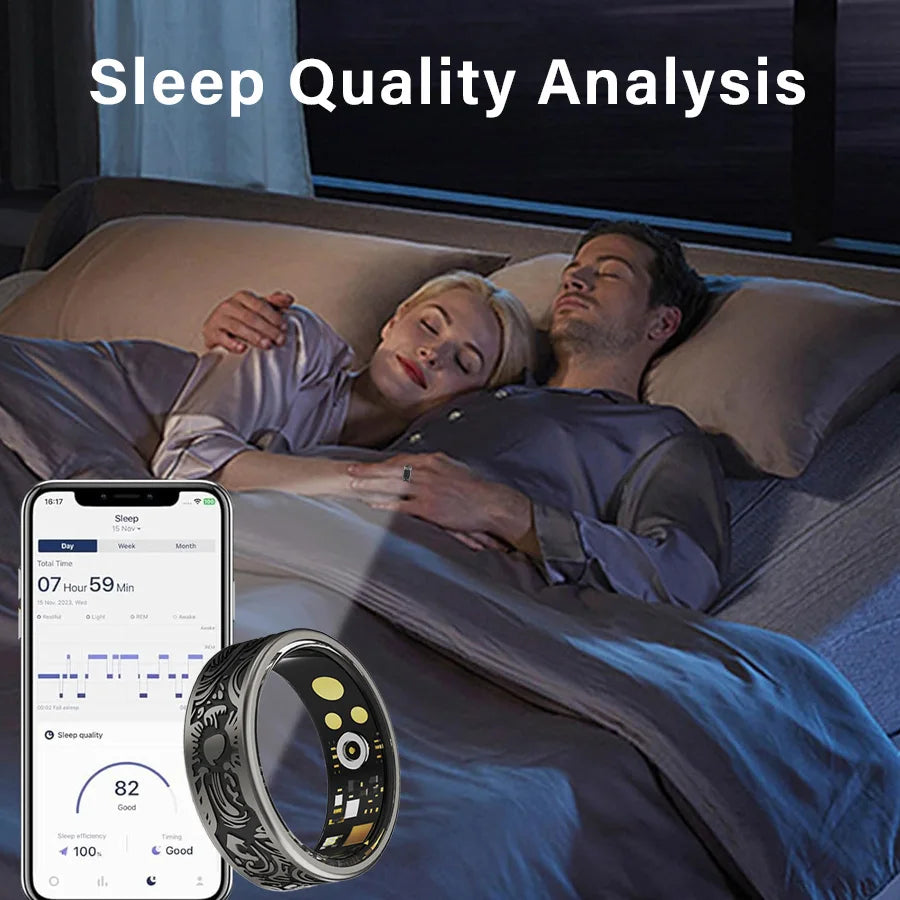 little meatball2025New Smart Ring Men's and Women's Heart Rate Oximetry Monitor IP68, Multi-Sport Mode for Android and i0s