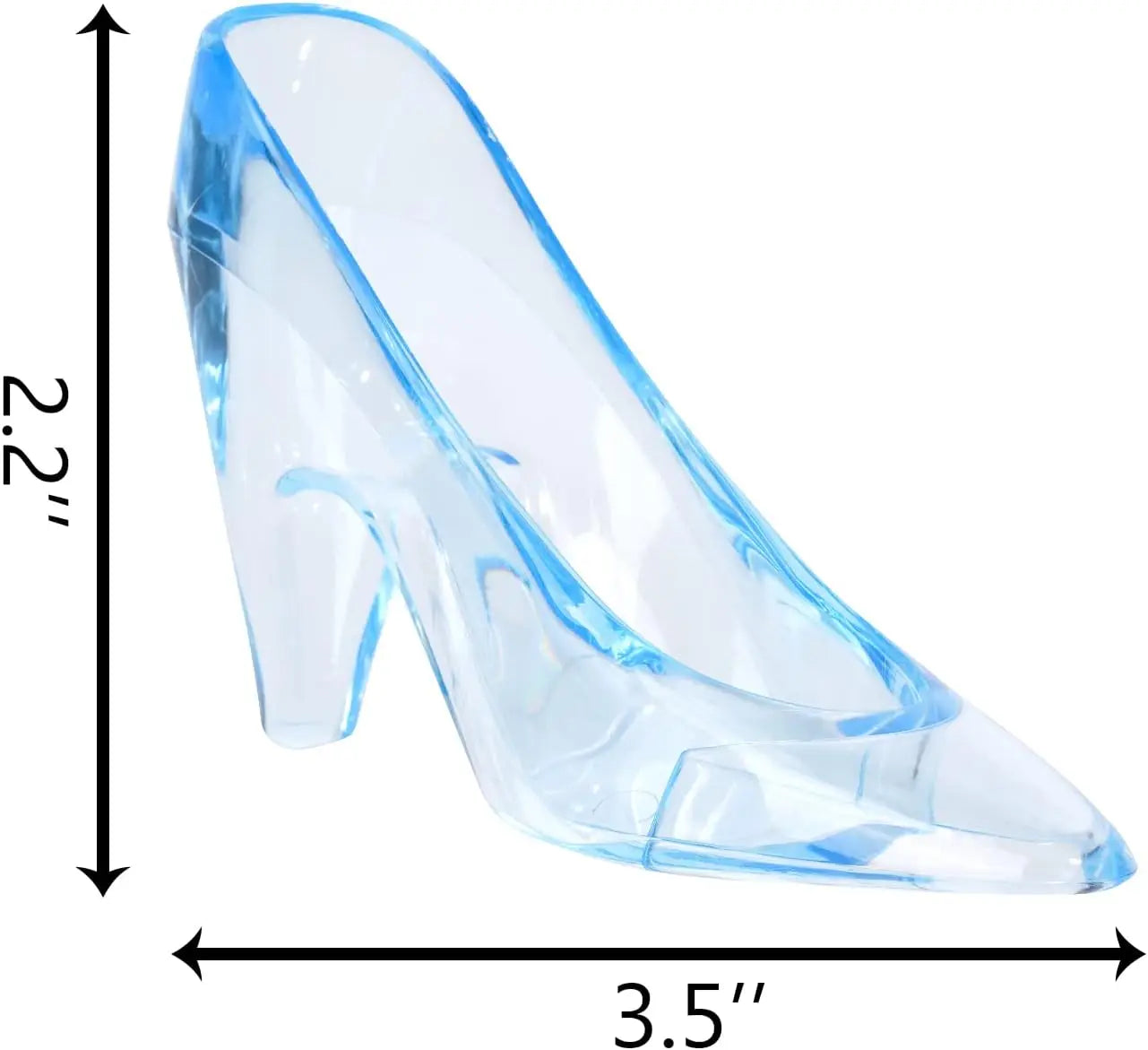 12PCS Mini Plastic Cinderella Slippers 3.5 Inch Glass Heels Princess for Wedding Birthday Party Table Candy Favors Decoration