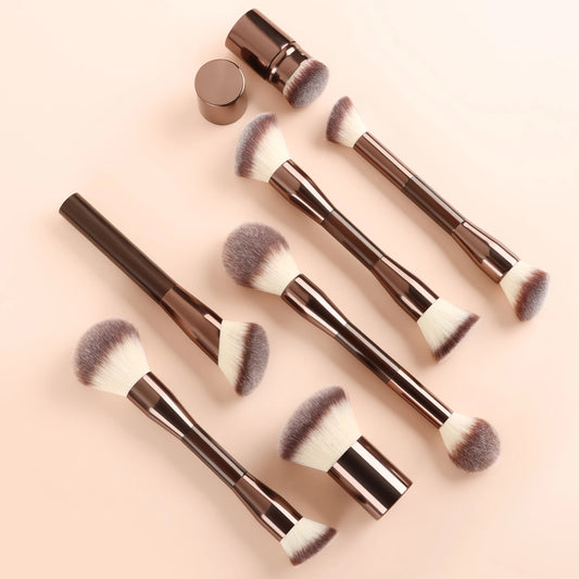 7pcs Double Head Face Makeup Brush Soft Fiber Hair Highlight Fashion Design Versatile Angled Brush for Precise Application Found