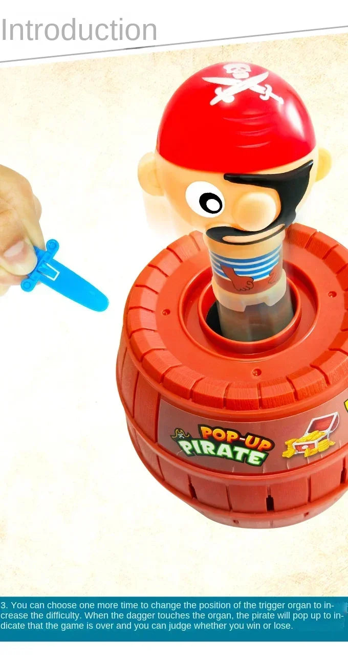 Big Knife Insertion Pirate Bucket Uncle Wooden Bucket Uncle Sword Insertion Creative Trick Table Game Pirates Bring 24 Swords