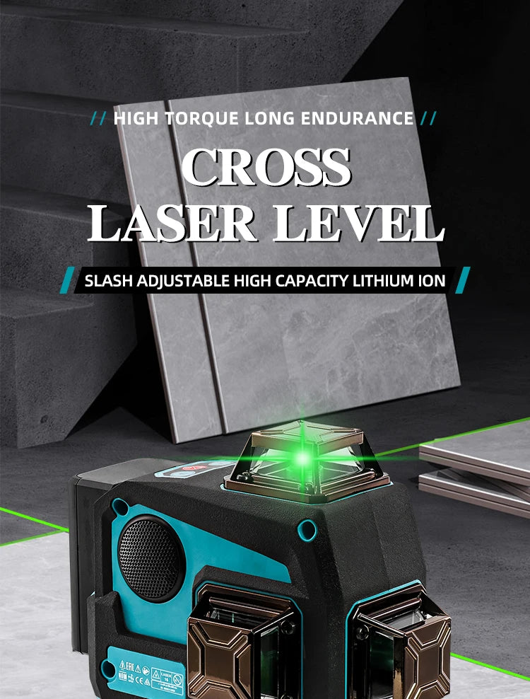 Makita 3D/4D Laser Level 12/16 Lines Horizontal And Vertical With Remote Control 8 Lines 360°Self-leveling Laser Levels Tools