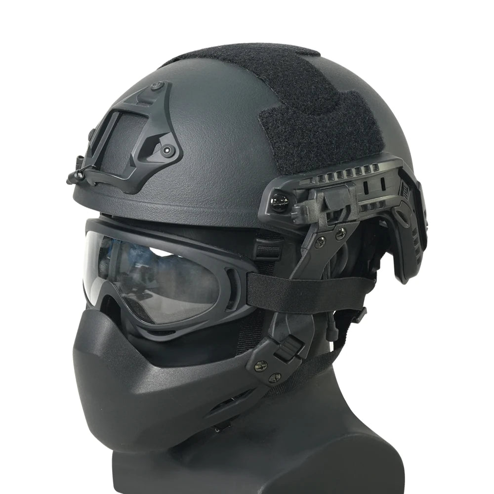 BOOIU Tactical Fast Helmet Half Mask Hunting Military Cs Game Live Paintball Shooting Helmet Mask Helmet Accessories Equipment