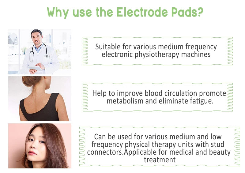 100/50PCS Electrode Pads Gel Patch For TENS Pulse Physiotherapy Massager Slimming Nerve EMS Muscle Stimulator Electrode Stickers