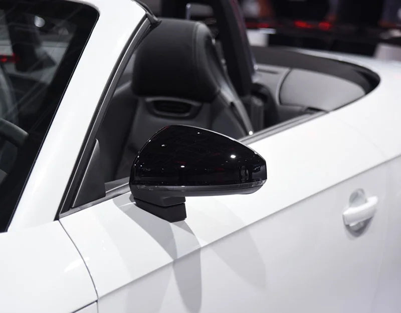 Carbon Fiber Glossy Black Replacement Rearview Side Mirror Cover Cap For Audi TT TTS RS TTRS MK3 8S 15-23 R8 2016-23 Replacement