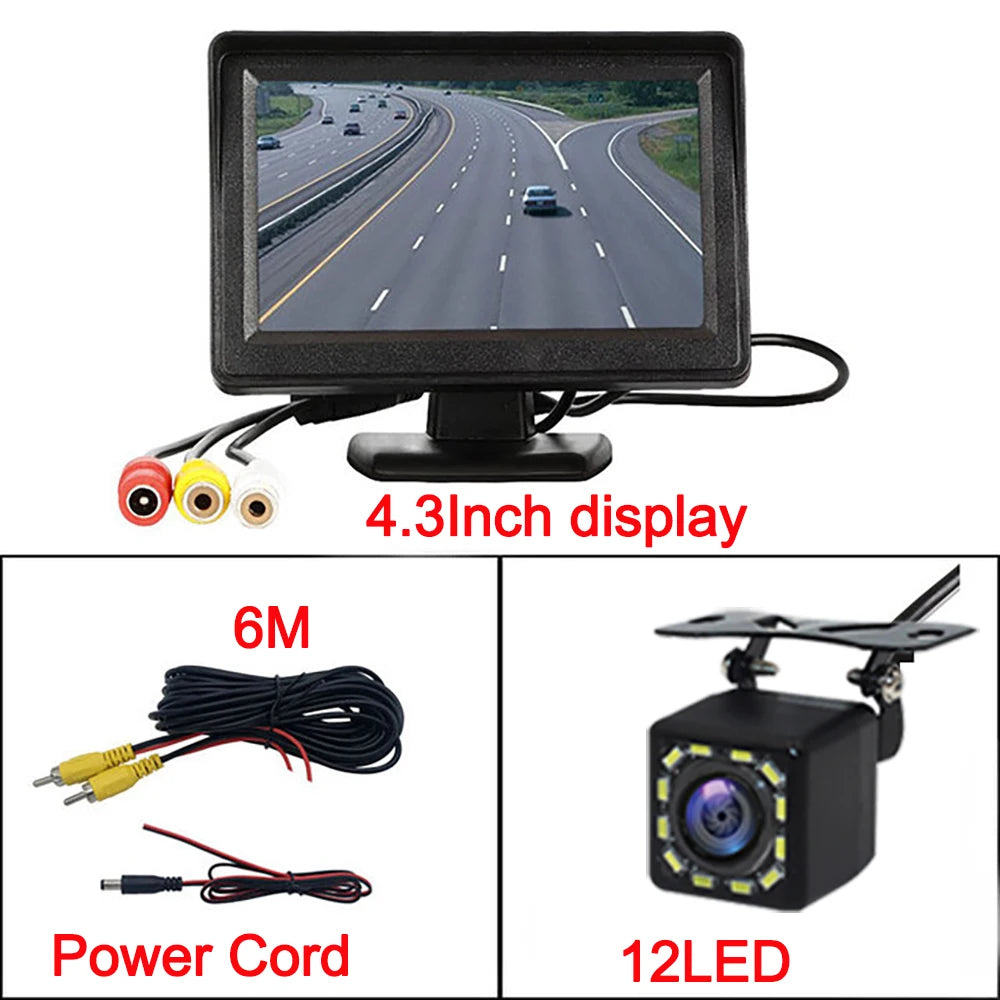 Easy Installation 4.3Inch Rear View Camera Monitor Screen Reversing Camera for Car Parking Parking System Camera for Vehicle