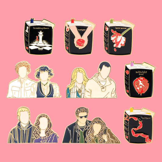 Love Movie Characters Pins Cartoon Badges Brooches for Clothing Enamel Pin Couple's Badges Jewelry Accessories Gifts for Friends