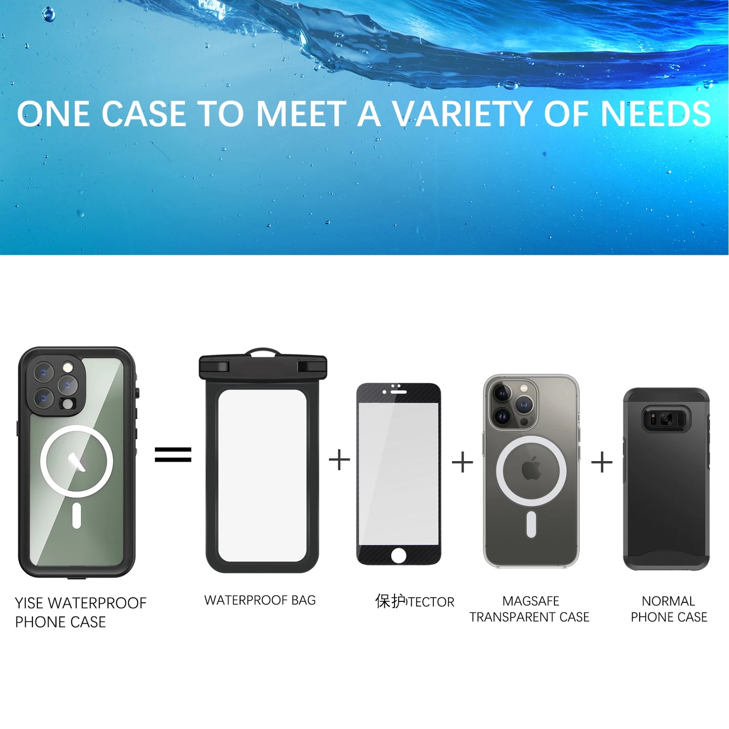 Magnetic Charging IP68 Waterproof Case For Apple iPhone 16 15 14 13 Pro Max Plus Drop proof Cover Diving Swim outdoor sport