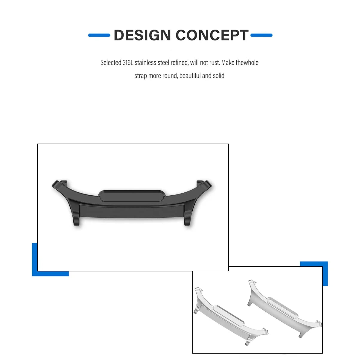 1Pair Metal Adapter For Samsung Galaxy Watch 7 Ultra 47mm Watchband Strap Connector Bracelet 316L Stainless Steel 22mm 24mm Band