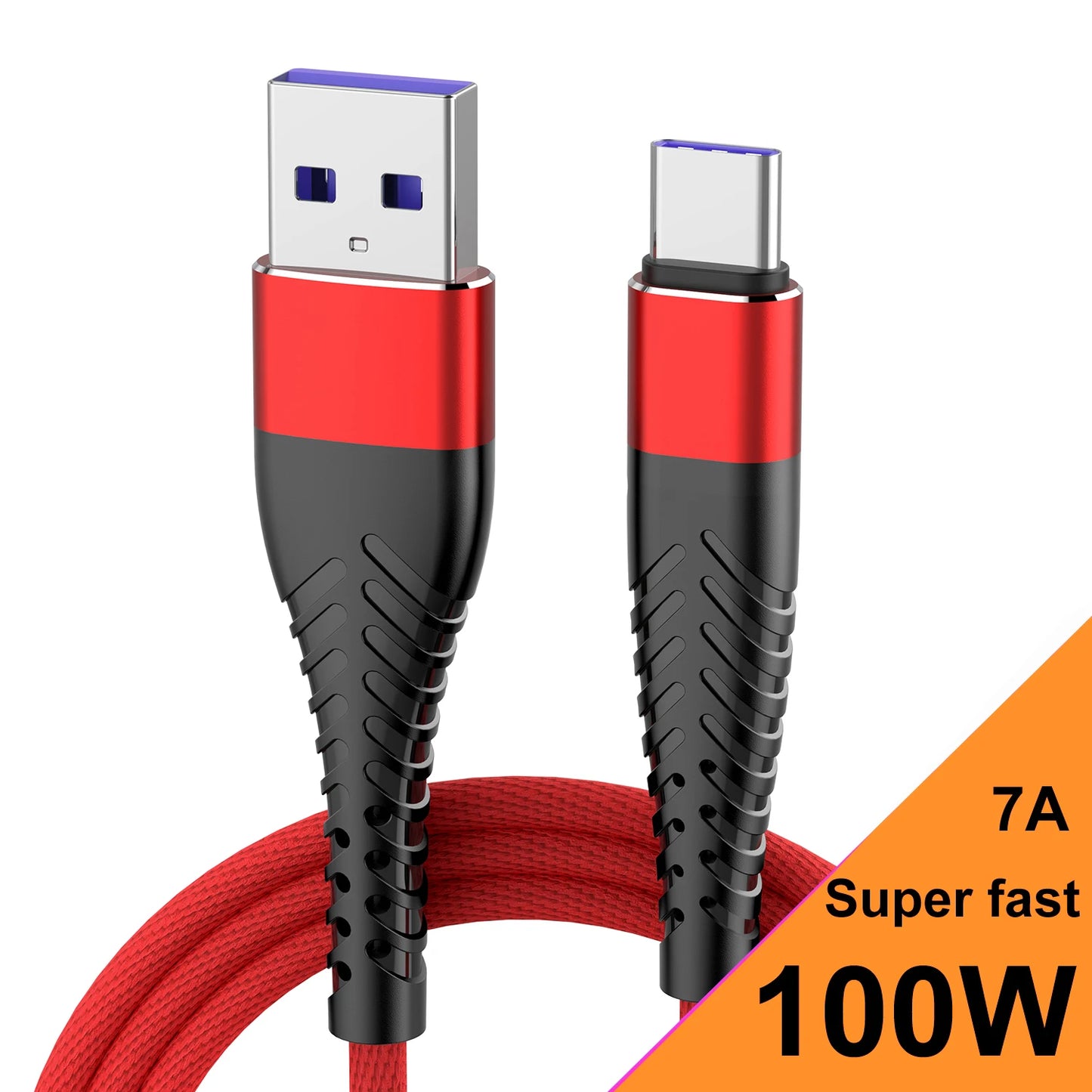 7A 100W USB C Cable Fast Charging Type C Date Cable For Samsung Huawei Xiaomi 12 USB C Phone Charger Cable 0.25m 1m 2m 3m