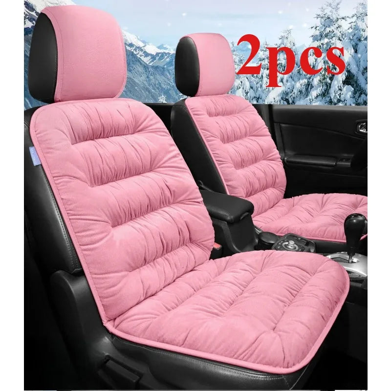 New car seat cushions, autumn and winter universal plush anti-slip seat cushions, 2 pieces of warm front seats