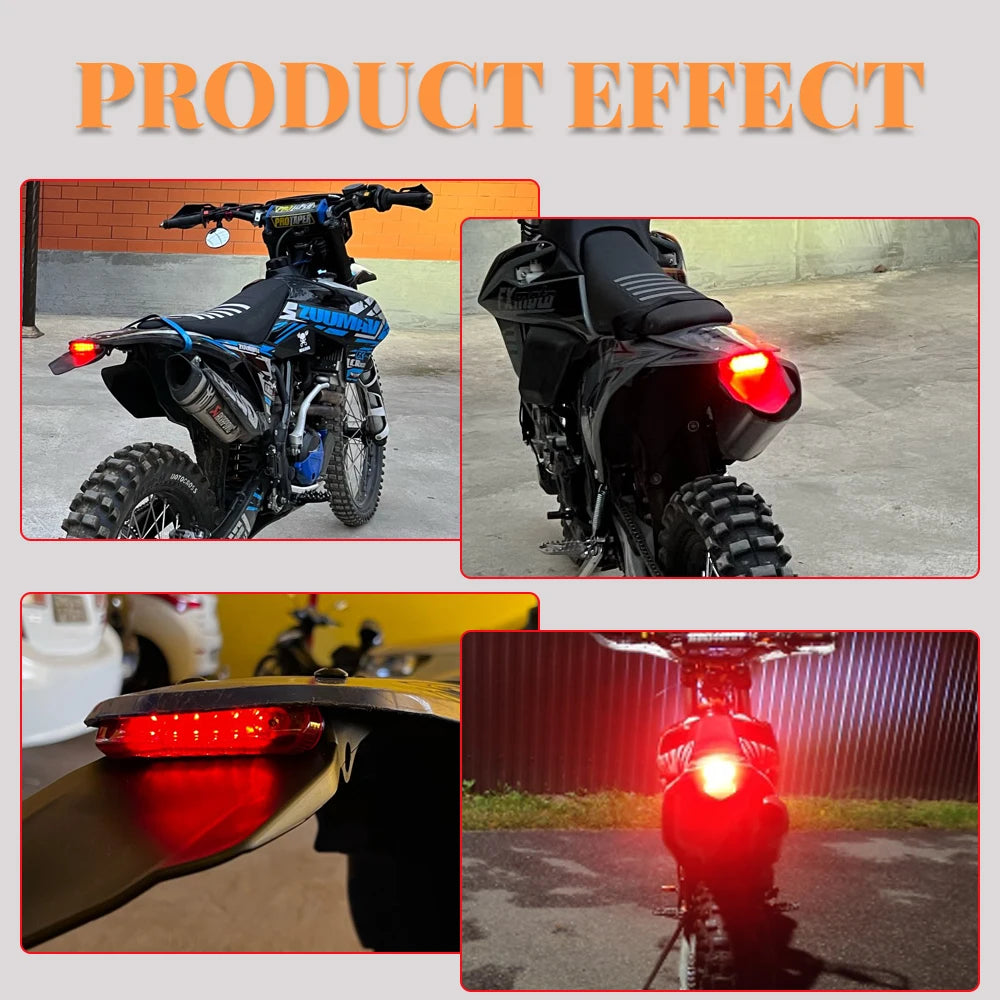 Motorcycle Rear Fender License Plate Bracket 12V For Enduro Off-Road Bike CRF YZ  Motobike Tail Light Brake Lamp For BETA RR
