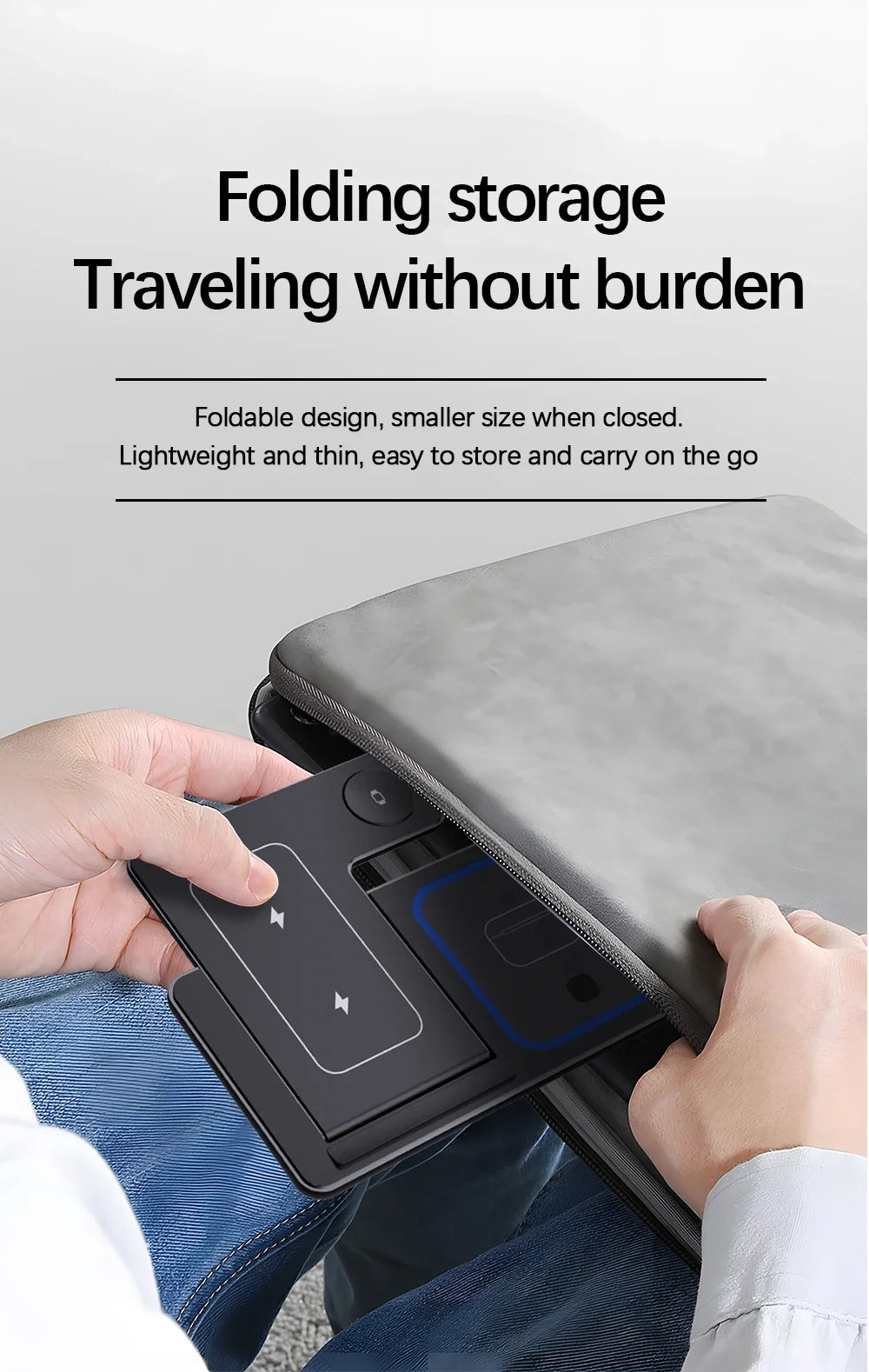 30W 3 in 1 LED Fast Wireless Charger Stand Foldable Charging Station For iPhone 15 14 13 12 11 Apple Watch 9 8 7 6 5 Airpods Pro