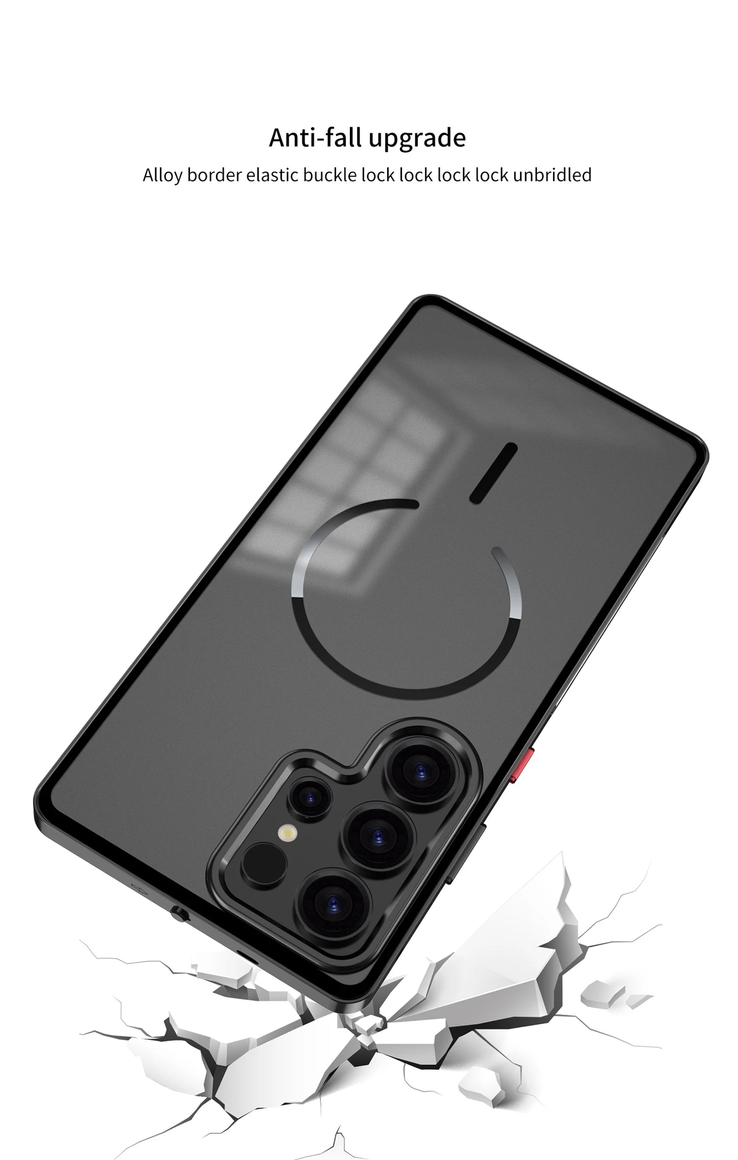 Case for Samsung S25 ULTRA Ultra S24 PLUS S23 Thin Aluminum Alloy Metal Transparent Heat Dissipation Magnetic Back Cover