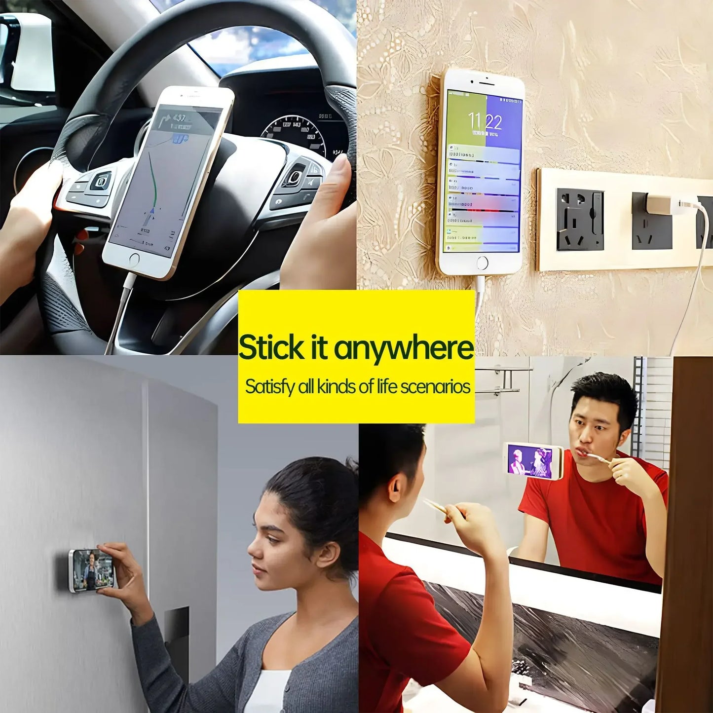 Double Sided Silicone Suction Cup Multicolor Strong Adhesive Stand For iPhone 11 12 13 14 15 16 Pro Max Detachable Phone Holder