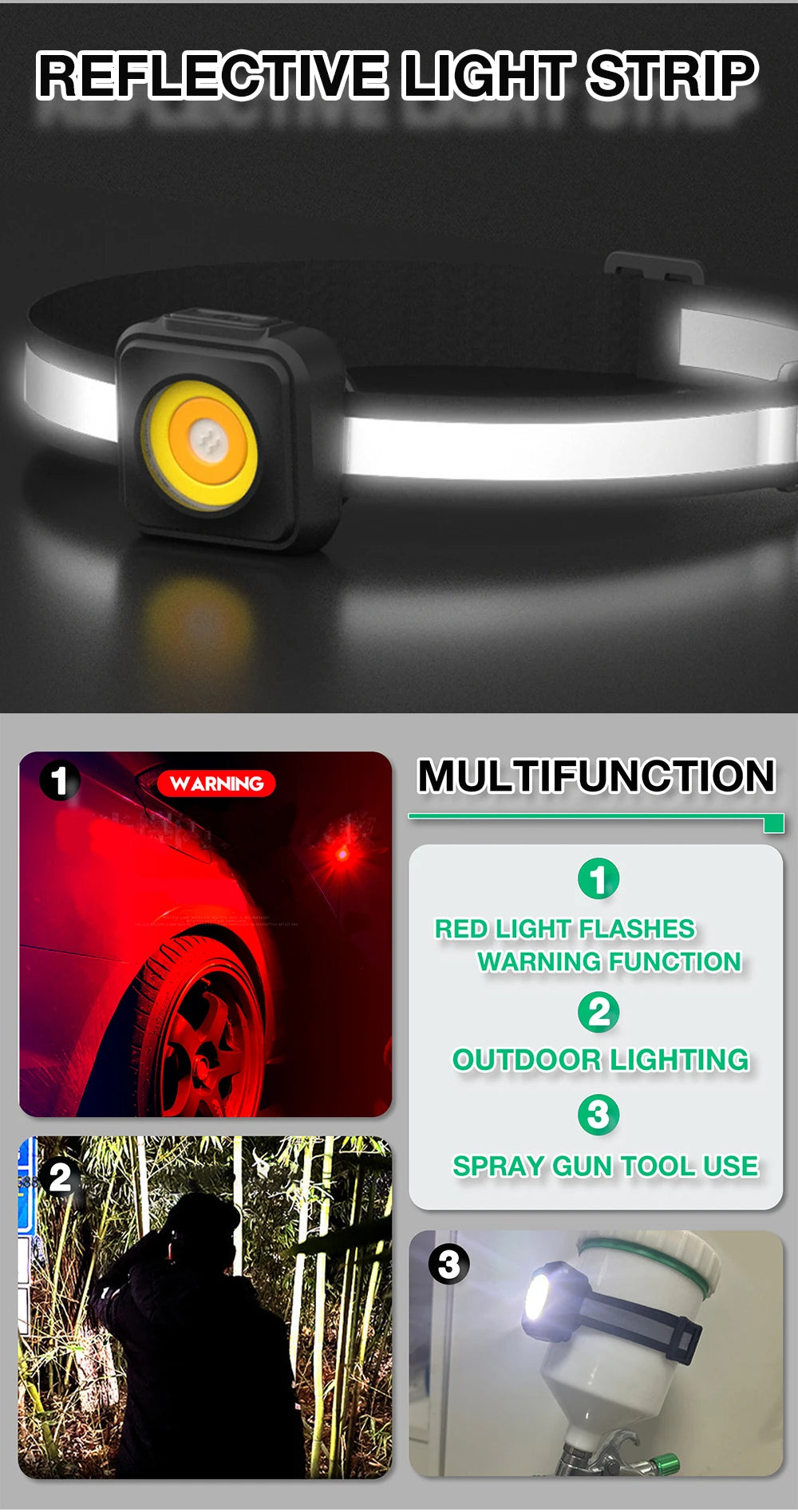 Industrial Grade Spray Gun Light, USB Charging, Home Lighting Tool, Suitable For Spray Paint Gun Light, Pneumatic Tool Assistant