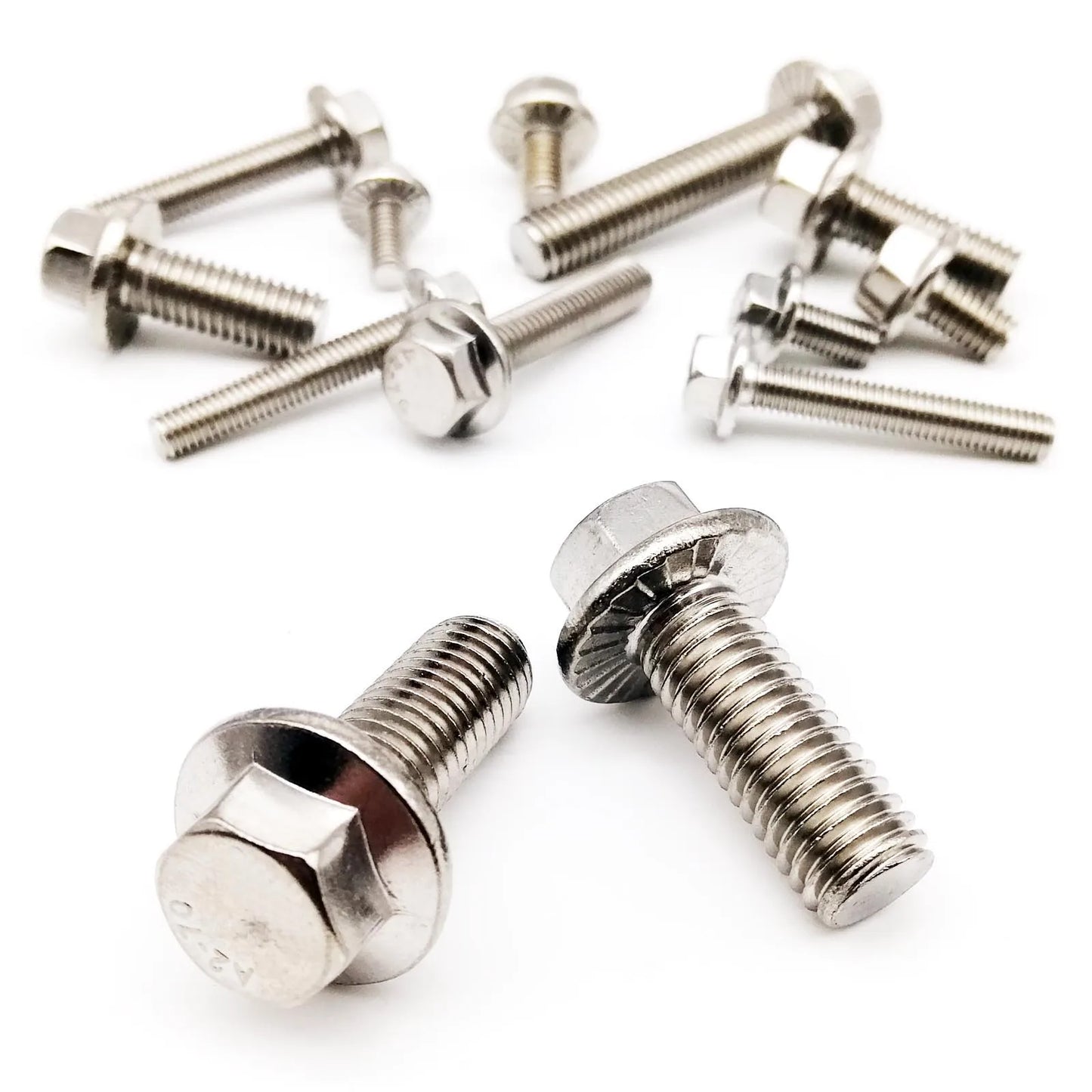 5/10pcs Flange Head Bolt Hexagon Hex Head with Serrated Washer Cap Screw M5 M6 M8 A2-70 304 Stainless Steel GB5787
