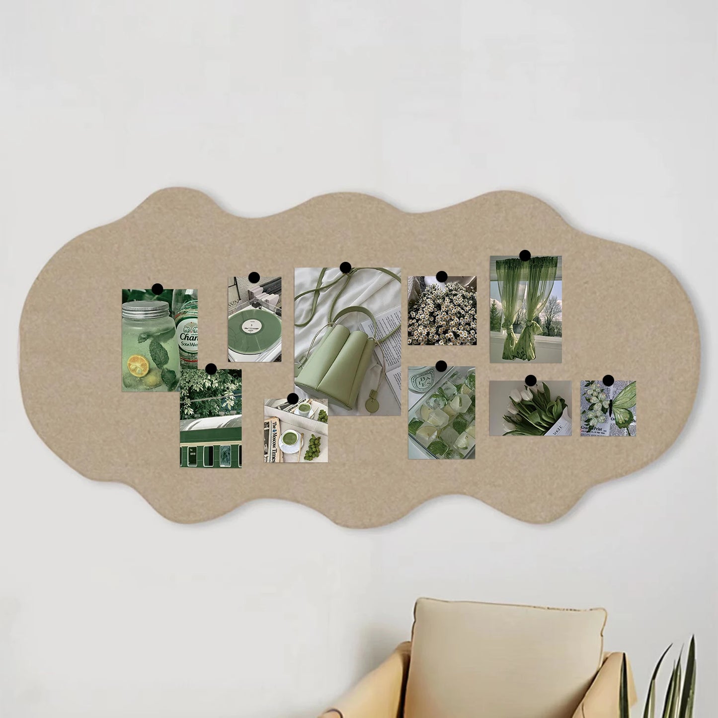 15PCS Green Summer Fresh Postcards Indoor Bedroom Wall Decoration Wall Stickers