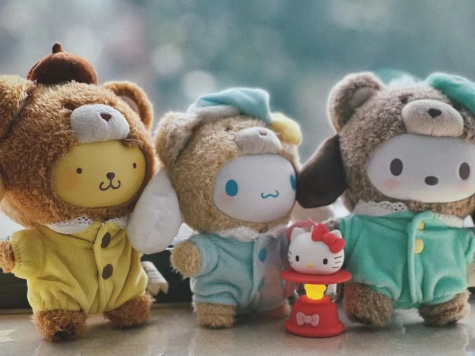Sanrio Family Latte Series Plush Blind Box Cute Bag Pendant Doll Cartoon Kuromi/Hello Kitty Birthday Gifts Surprise Blind Boxs