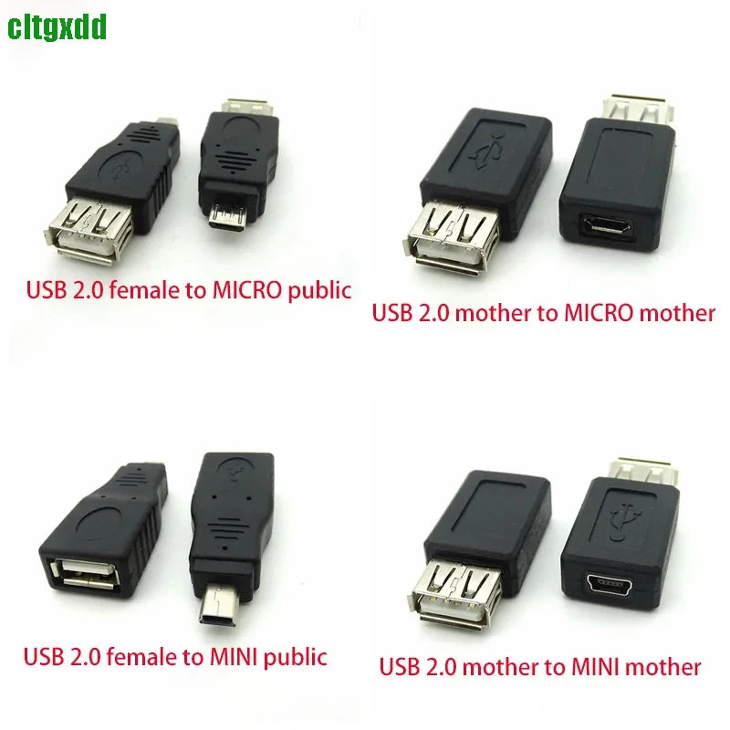 Cltgxdd USB 2.0 Adapter Adapter Mini 5P To A Male Female Micro To USB Android Data Side T Port Converter Selector Connector