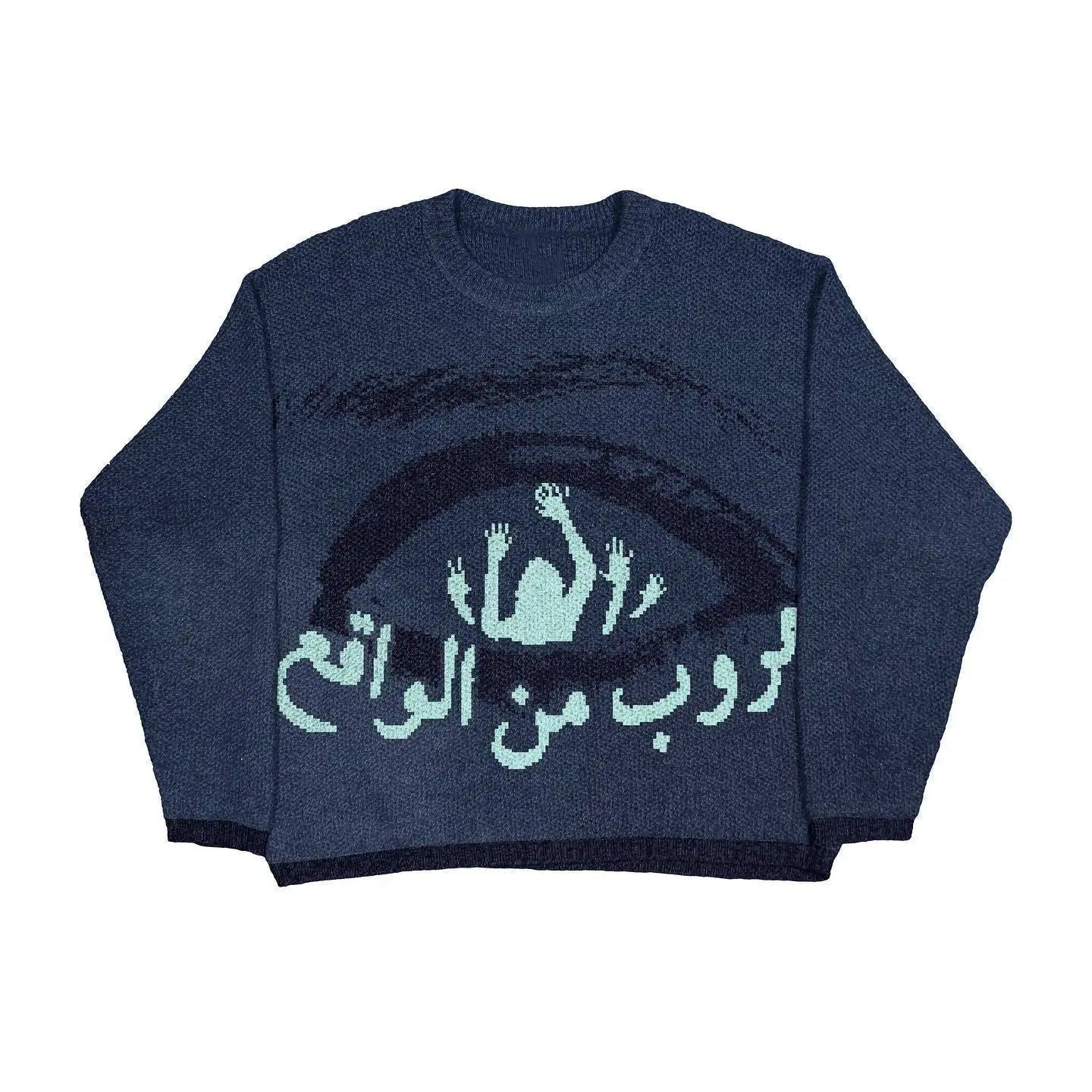 Women's Sweater pullover sweatshirt long sleeve winter vintage print pattern clothes hip hop oversize Anime Knit Sweater EMO