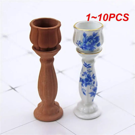 1~10PCS Miniature Toy Column 60mm Mini Cute Decor Toy Gifts Doll House Accessories Vase Model Ceramic Roman Style Crafts