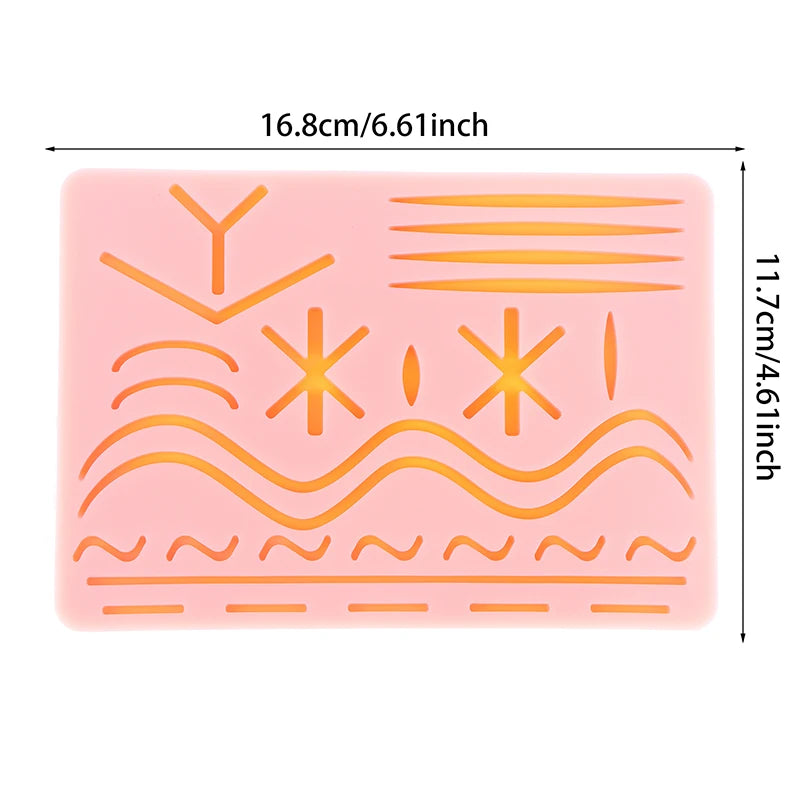 Skin Suture Kit Training Model Medical Silicone Suture Practice Pad Surgical Suture Pad Human Traumatic Skin Model