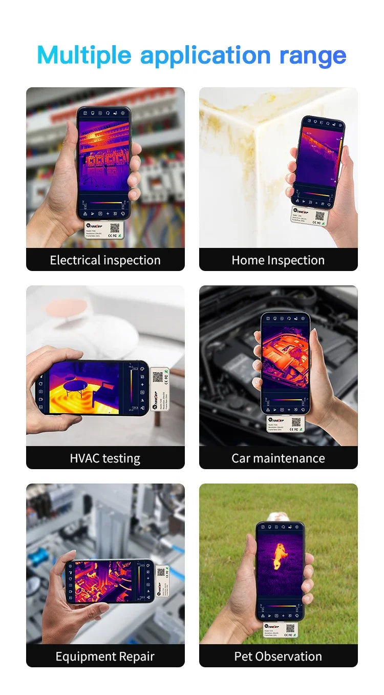 TOOLTOP T256 Thermal Camera 256*192 Type-c Infrared Camera 25Hz High Refresh Rate Thermal Imager for Industrial Heating Repair