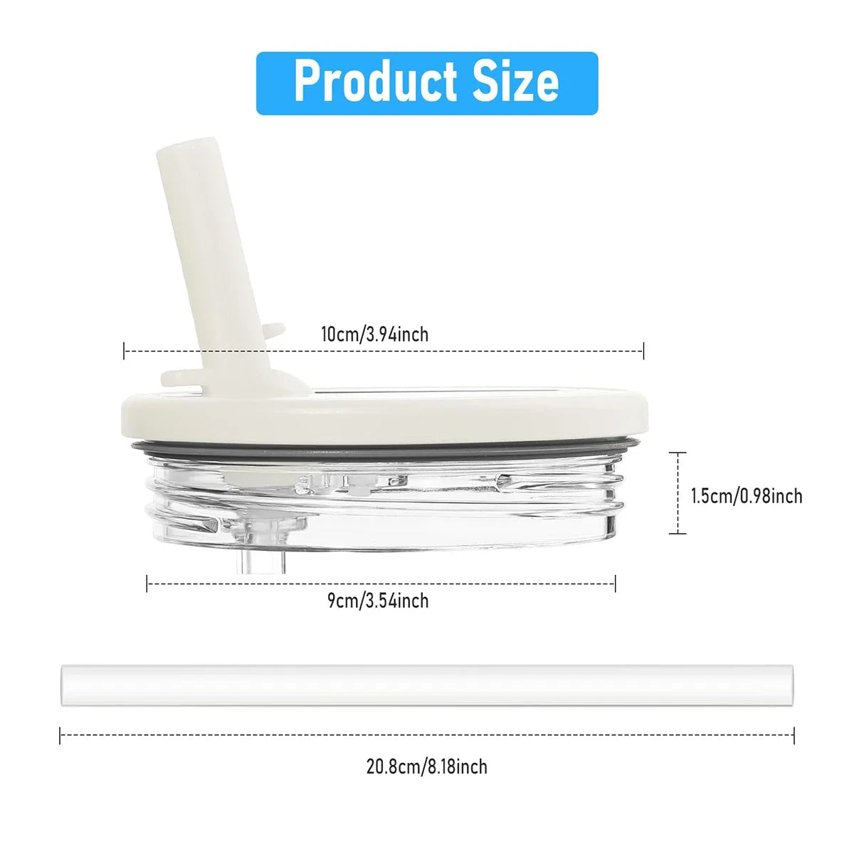 2 PCS 40Oz Tumbler Flip Straw Lid Replacement Fit for Stanley Quencher Spill Proof Splash Reusable Tumbler Cover for Stanley Cup