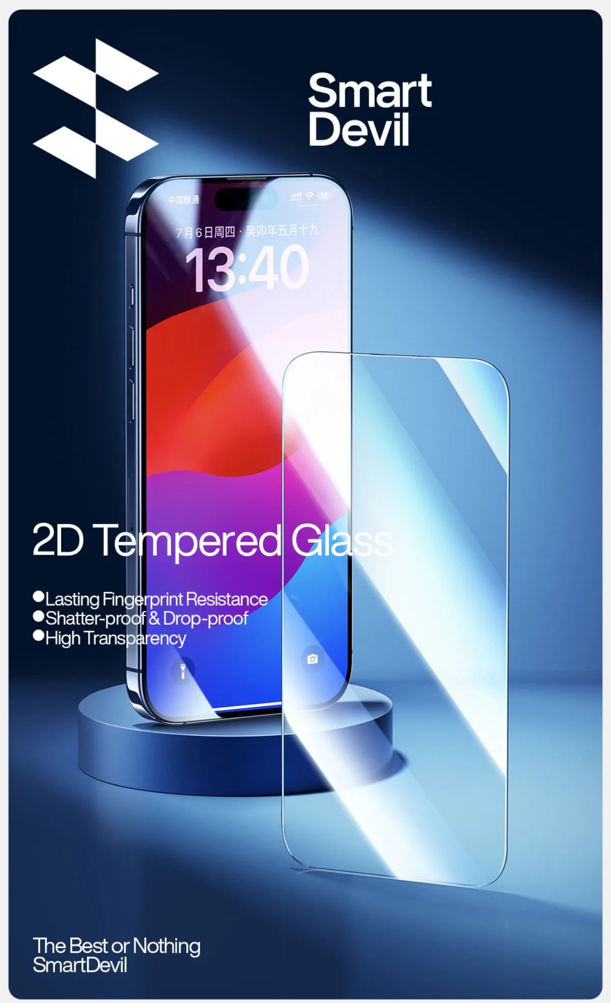 SmartDevil 2PCS Tempered Glass For iPhone 15 Pro Max 15 Plus Screen Protector 15Pro Non-full Cover Front Film Anti-Fingerprint