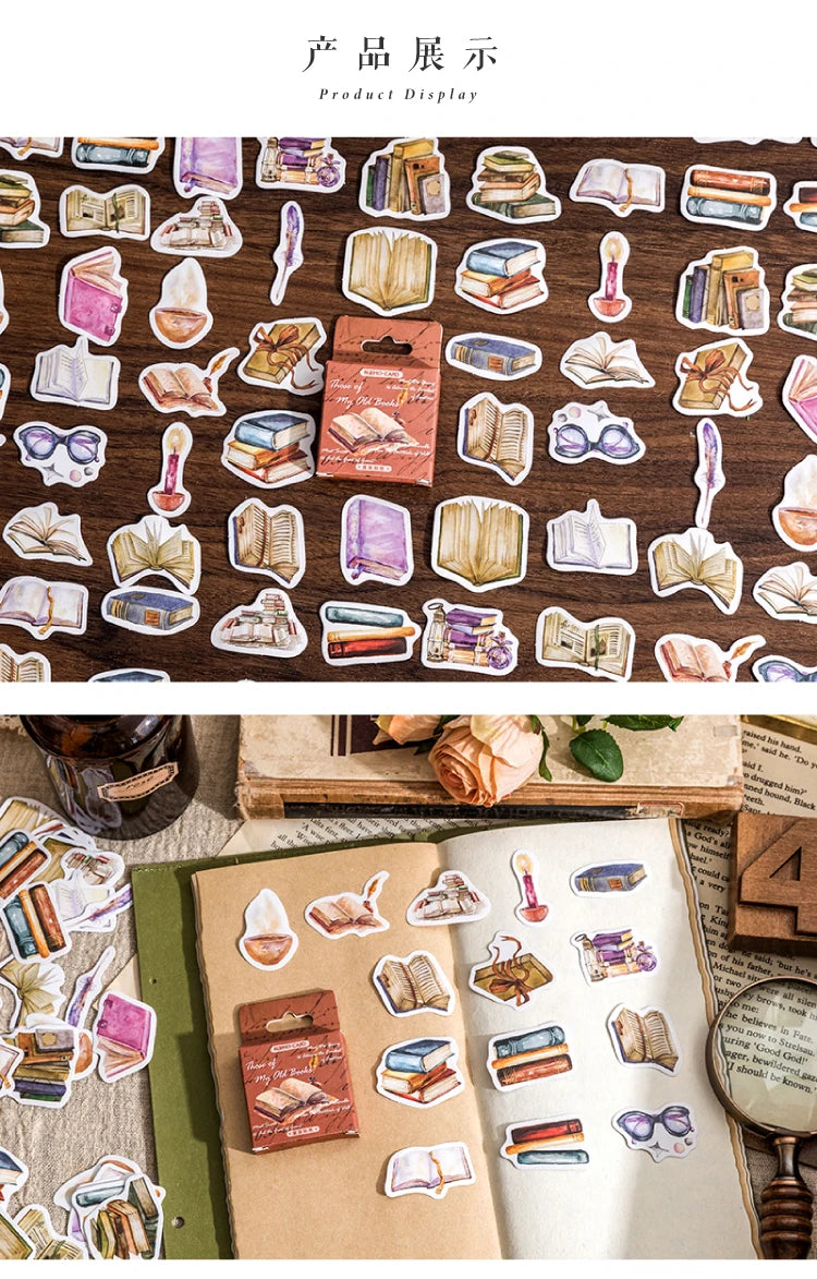 46 sheets Mini Box Packaged Stickers Collection Handbook Pattern Collage DIY Sticker Sticker Book