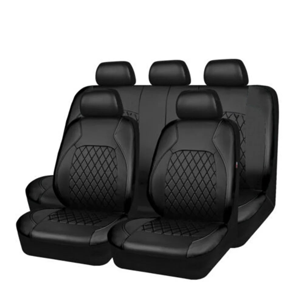 9pcs/Set Universal Car Seat Set PU Leather Car Seat Cushion Fully Surrounded Protective Pad Anti-Scratch Car Interior Accessorie