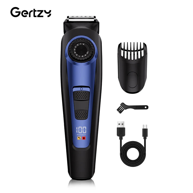 Electric hair clipper kit with digital display, USB rechargeable, multifunctional for home and travel, low voltage operation
