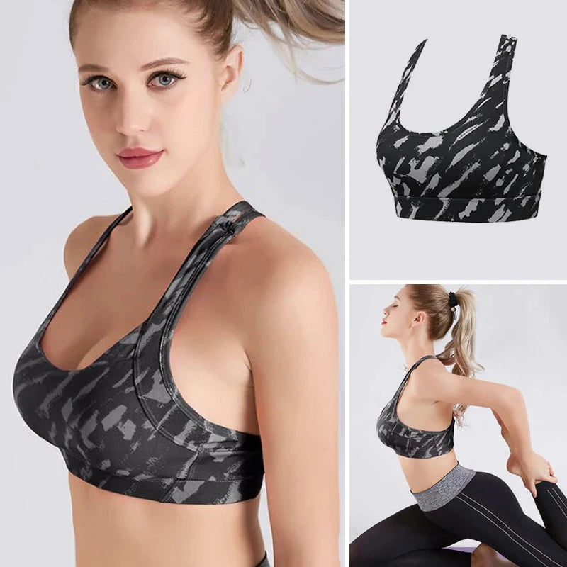 Women Wireless Fitness Yoga Sports Bra For Running Gym Padded push up for Women Top Bh Athletic Vest brassiere Large Bralette