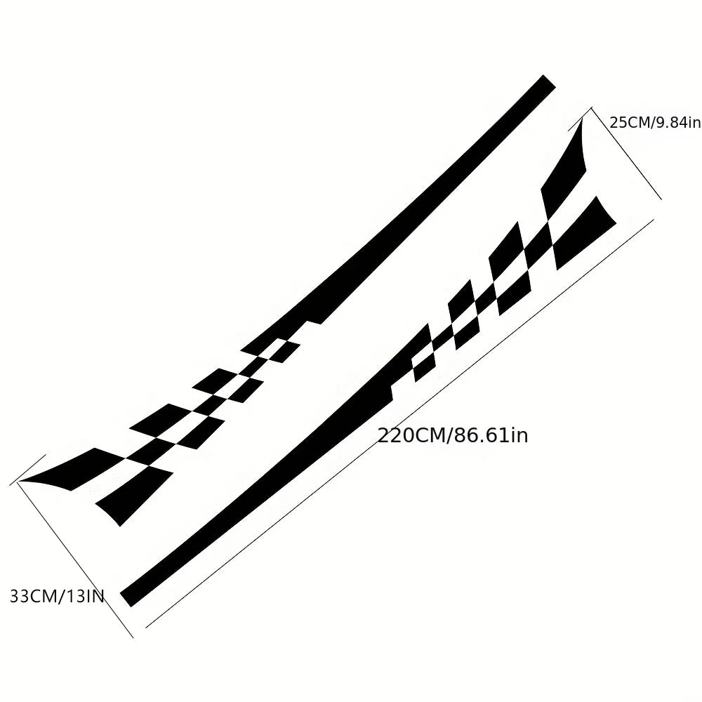2pcs Car Vinyl Wrap Film - Racing Stripes & Camouflage Pattern DIY Decals for Auto Body Hood, Universal Fit Glossy Matte Finish
