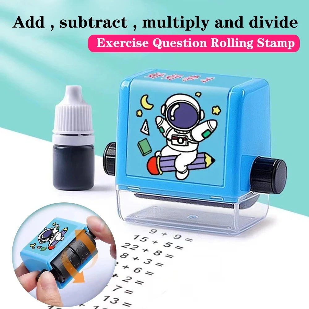 Math Roller Stamp Addition Subtraction Multiplication Division Practice Digital Mathematical Operation Stamp Teaching Supplies