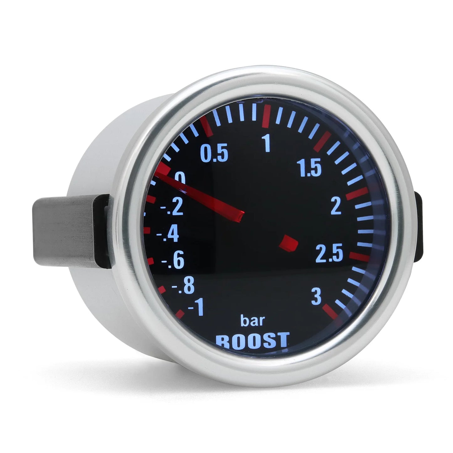 3.0 BAR Universal Smoke Len Turbo Boost Mechanical Car Wthie LED Gauge -1~0~3Bar Turbo Boost Meter 12V