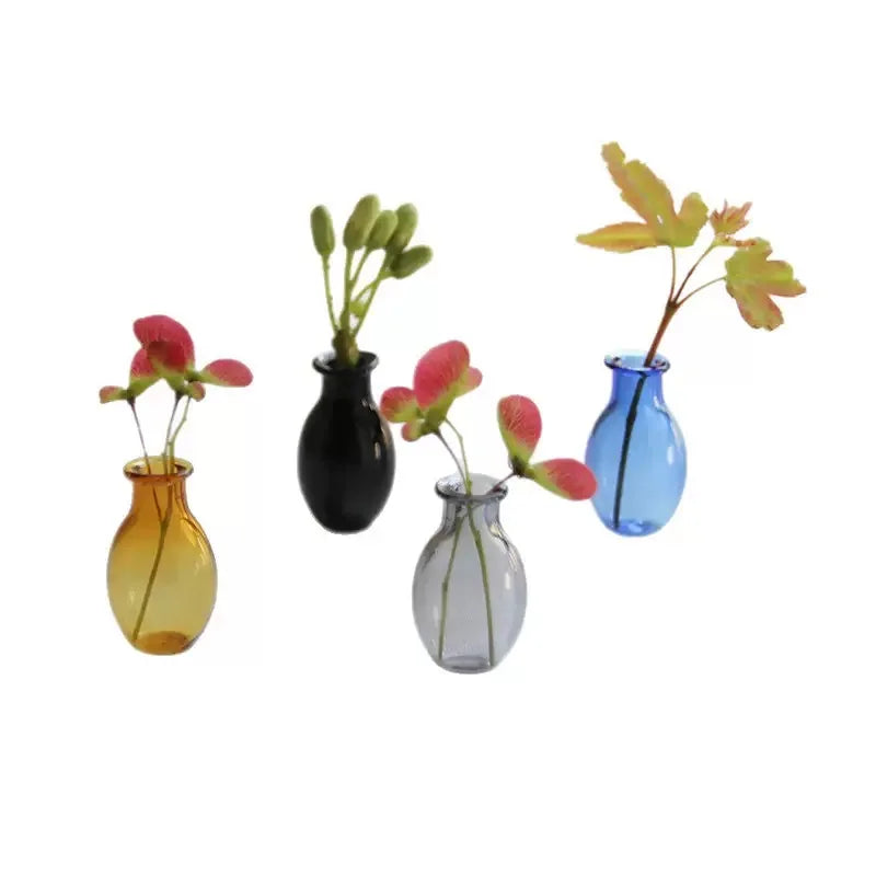 Mini Glass Vase Fridge Magnet Creative 3D Vase Micro Landscape Ornament Fridge Magnets Place Flower Arrangements Decoration