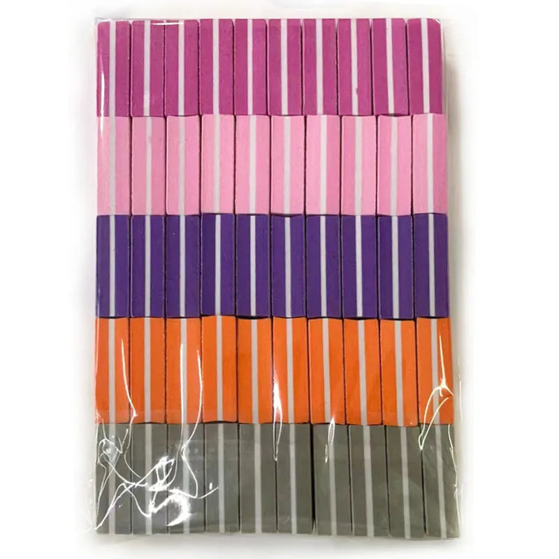 Nail Art Buffer Polish 50-10Pcs Mini Buffing Sanding Files Block Pedicure Care Manicure Pedicure Nail File Tools Nail Charm