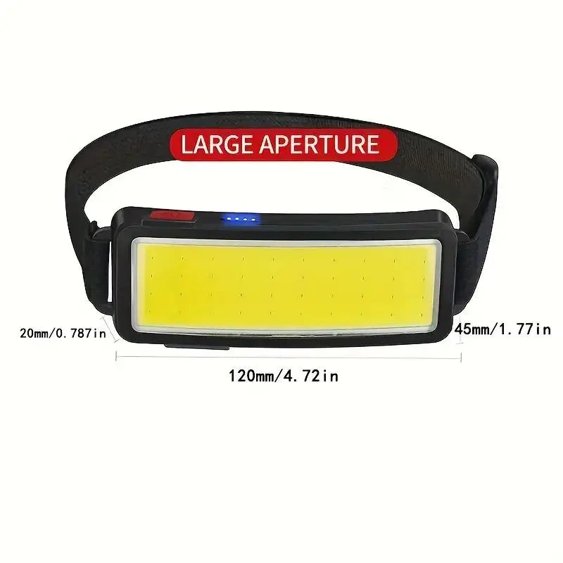 COB Headlights USB Rechargeable Climbing LED Floodlights Lantern Headlamp 3 Modes Built Lithium Battery For Fishing Hiking Lamp