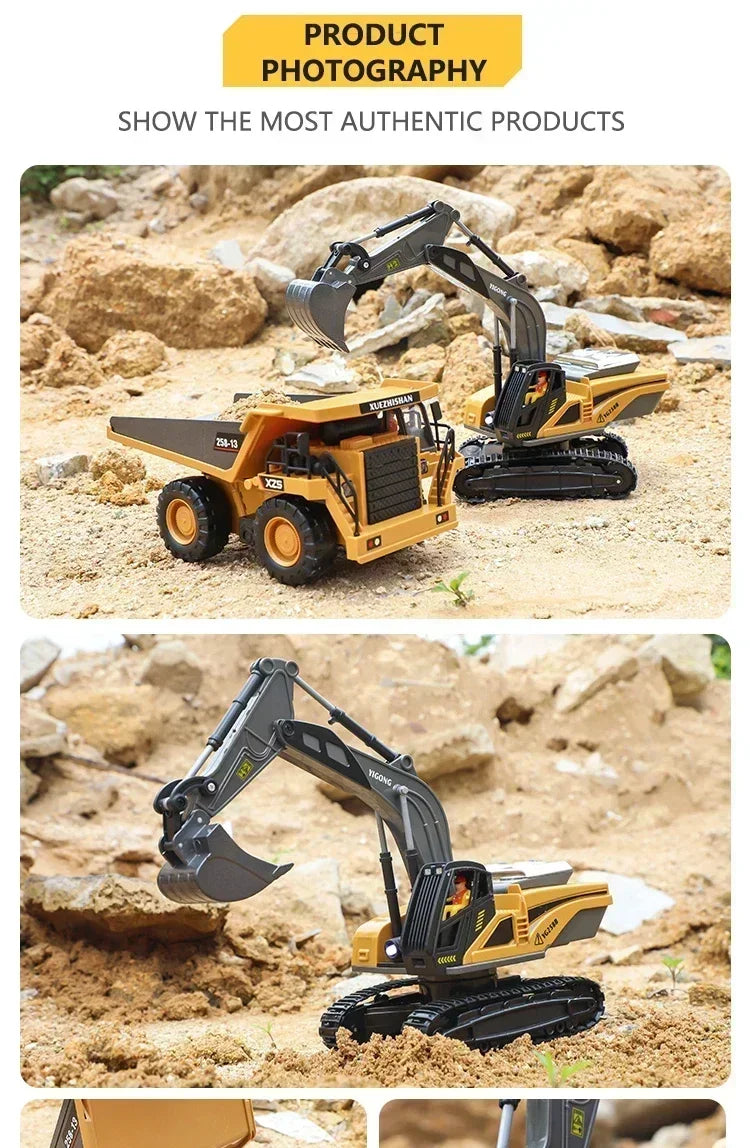 Intelligent remote control excavator dump truck 2.4Gremote control engineering truck crawler truck bulldozer children's gift toy