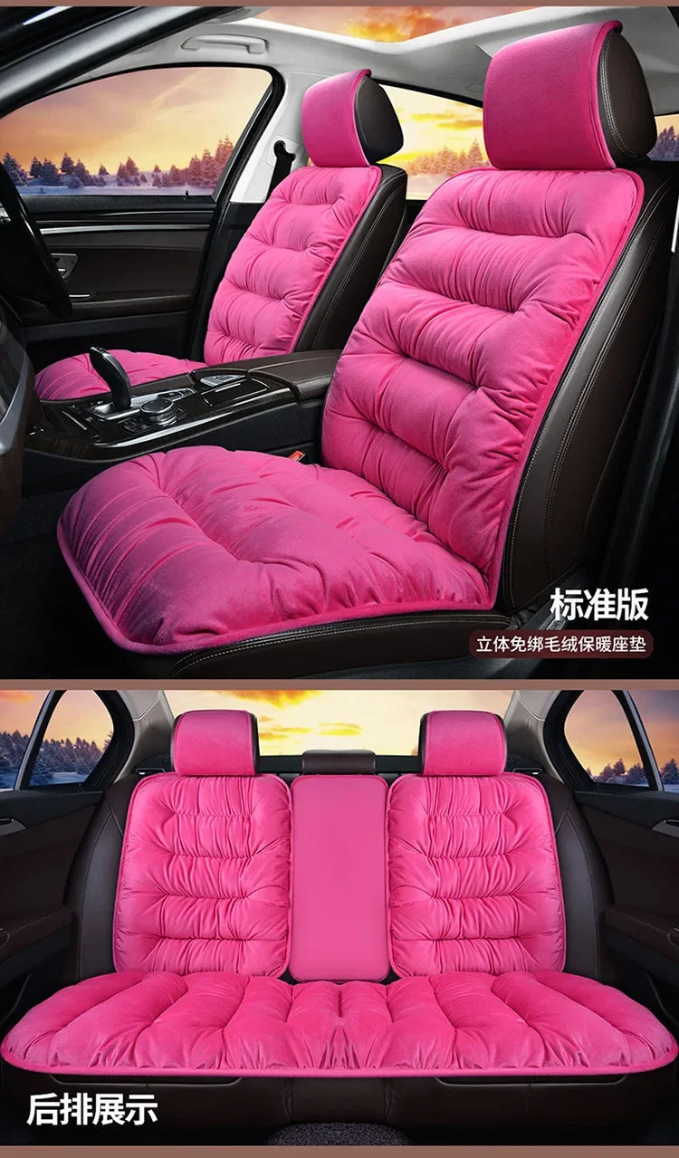 Winter Warm Car Seat Cushion Front Single Seat Rear Seat Cushion Down Plush Butt Cushion Chair Cushion with Backrest
