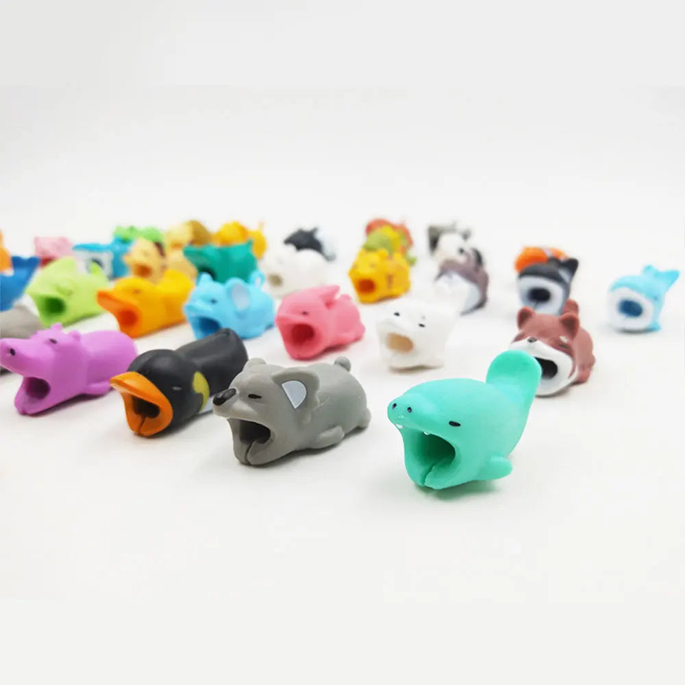Cartoon Animal Data Cable Protective Cover Mobile Phone Charging Cable Protective Anti-Breaking Wire Winder Cable Organizer