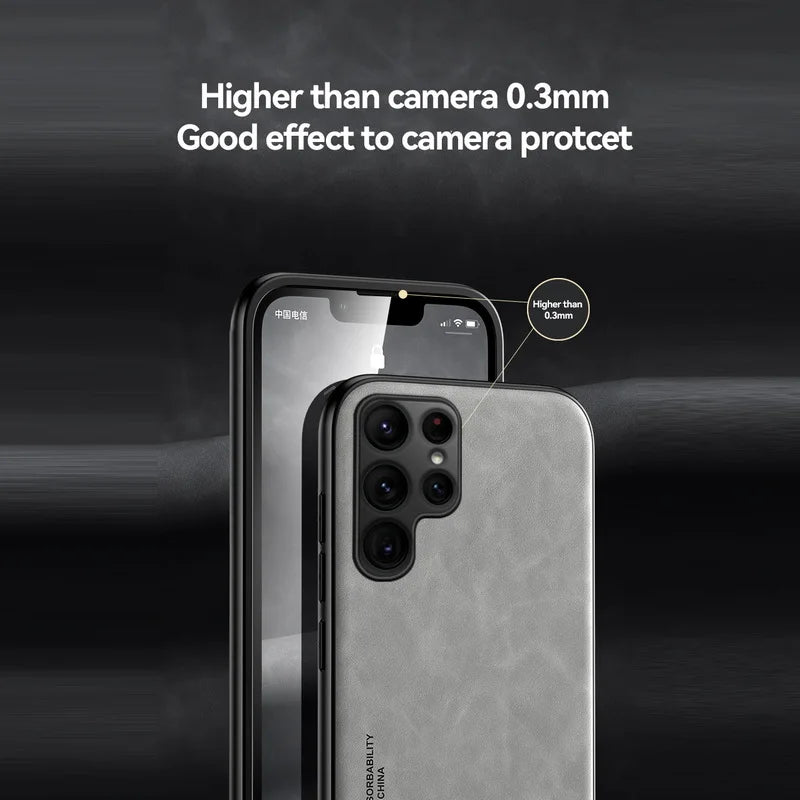 Magnetic Sheepskin Leather Case For Samsung S25 S24 S23 S22 Ultra S21 S20 FE Plus A73 A52s A53 A54 A55 5G Soft Shockproof Cover