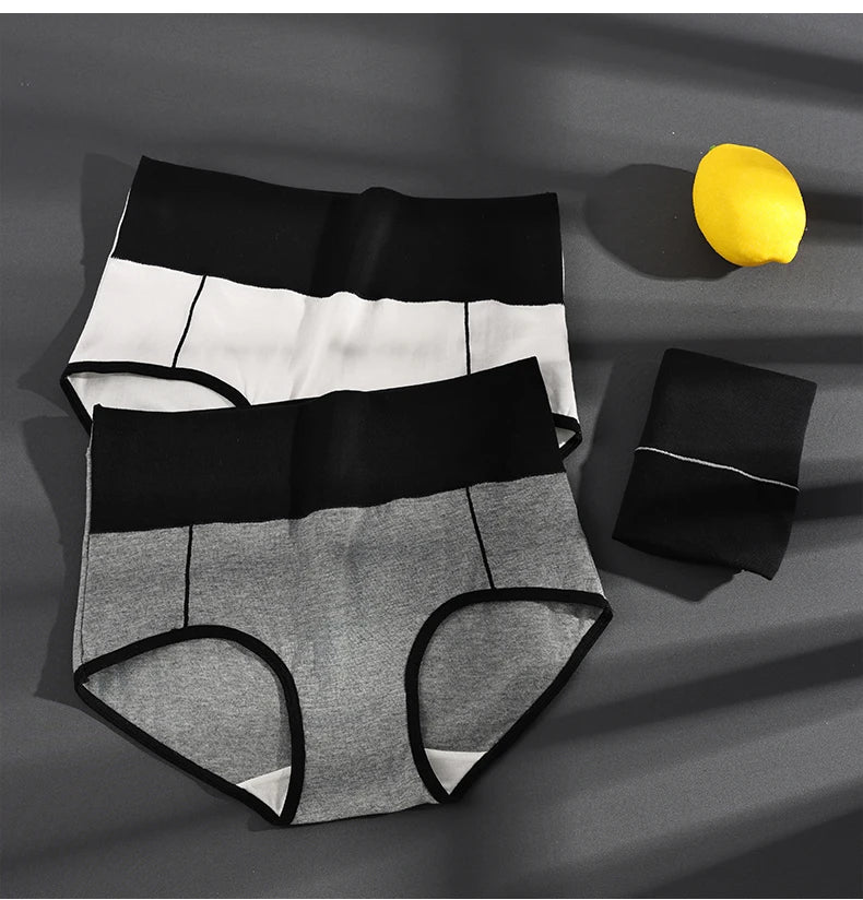 4Pcs High Waist Cotton Women's Panties Body Shaper Underwear Plus Size 4XL Breathable Underpants Soft Panty Slim Female Briefs