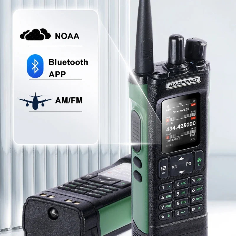 Baofeng UV 32 Walkie Talkie 10W GPS Bluetooth Programming Wireless Copy Frequency Multi Band USB-C FM AM Ham Radio Updated UV25M