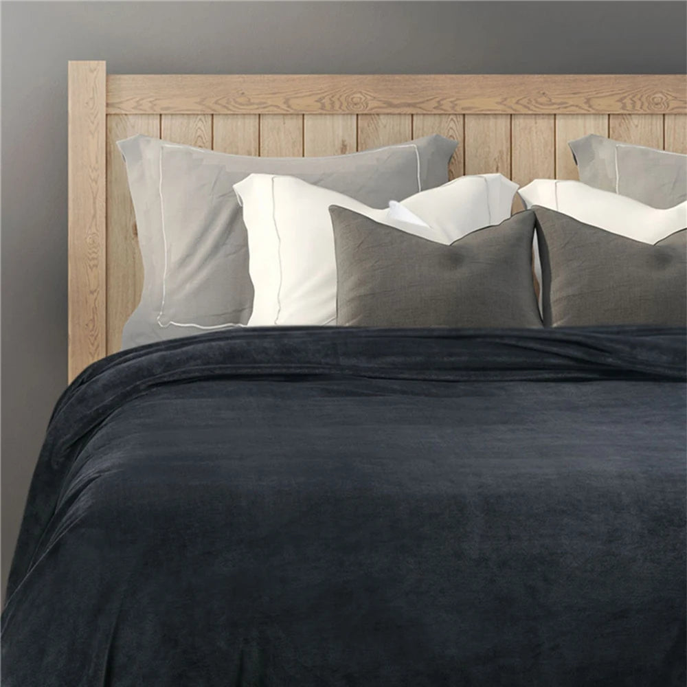 Spring Winter Winter Flannel Blanket Fluffy Warm Soft Sofa Cover Bedspread Solid Blue Black Coral Fleece Plush Blankets For Beds