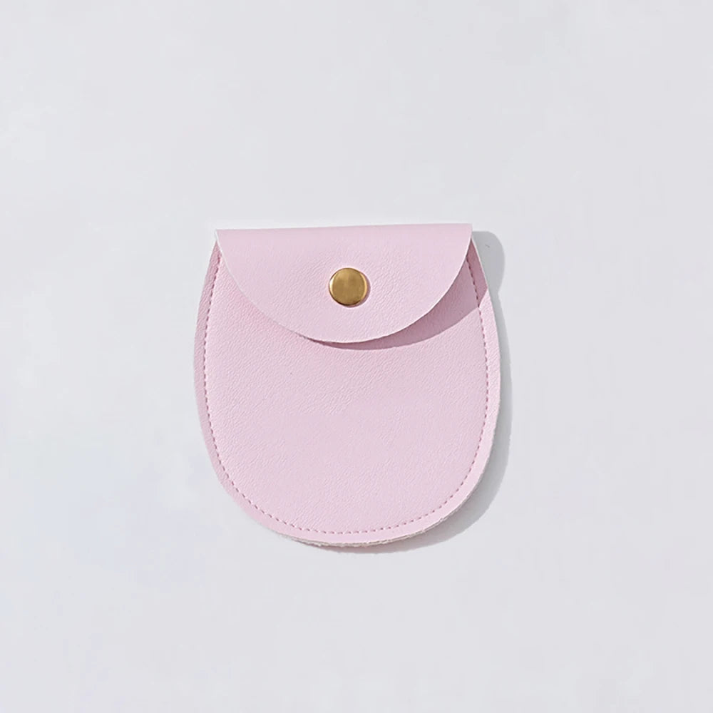 50Pcs Bulk Purple PU Leather Gold Button Snap Pouch Wedding Earring Ring Storage Party Gift Display Travel Packaging Bags