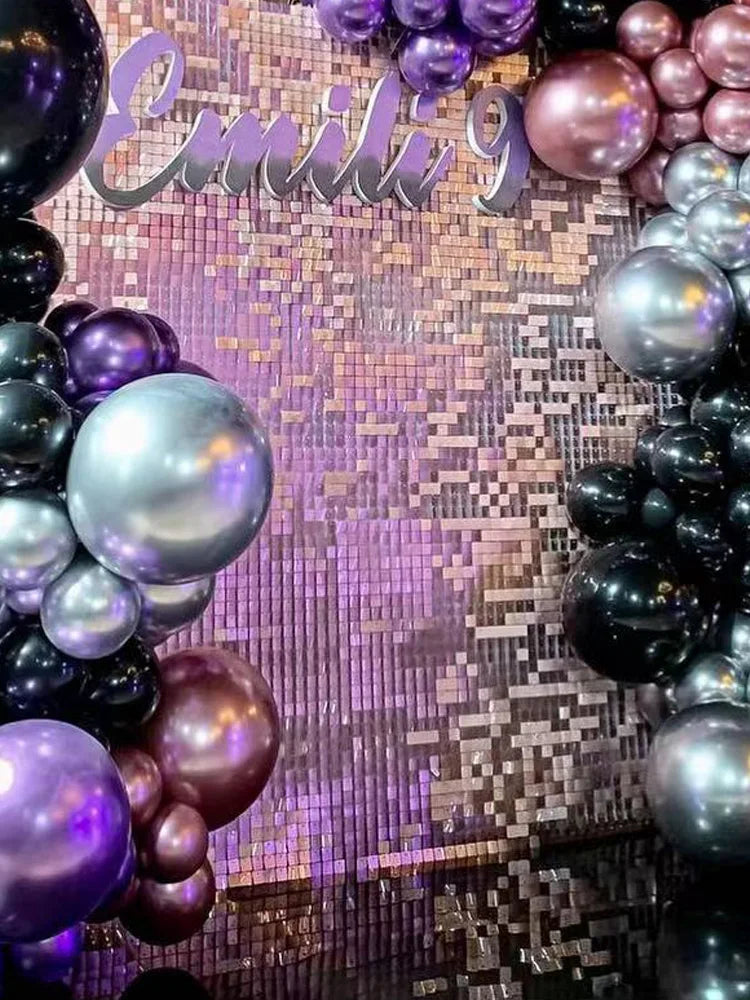 1000pc Shimmer Sequin Party Backdrop Curtain Metallic Foil Fringe Birthday Wedding Wall Decoration Photo Zone Booth Glitter Gold